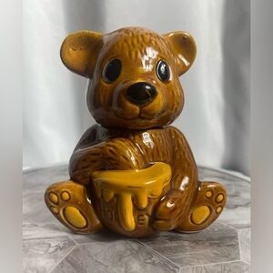 Brown Bear Honey Jar Tableware Honey Stick New - Vintage Cuteness!